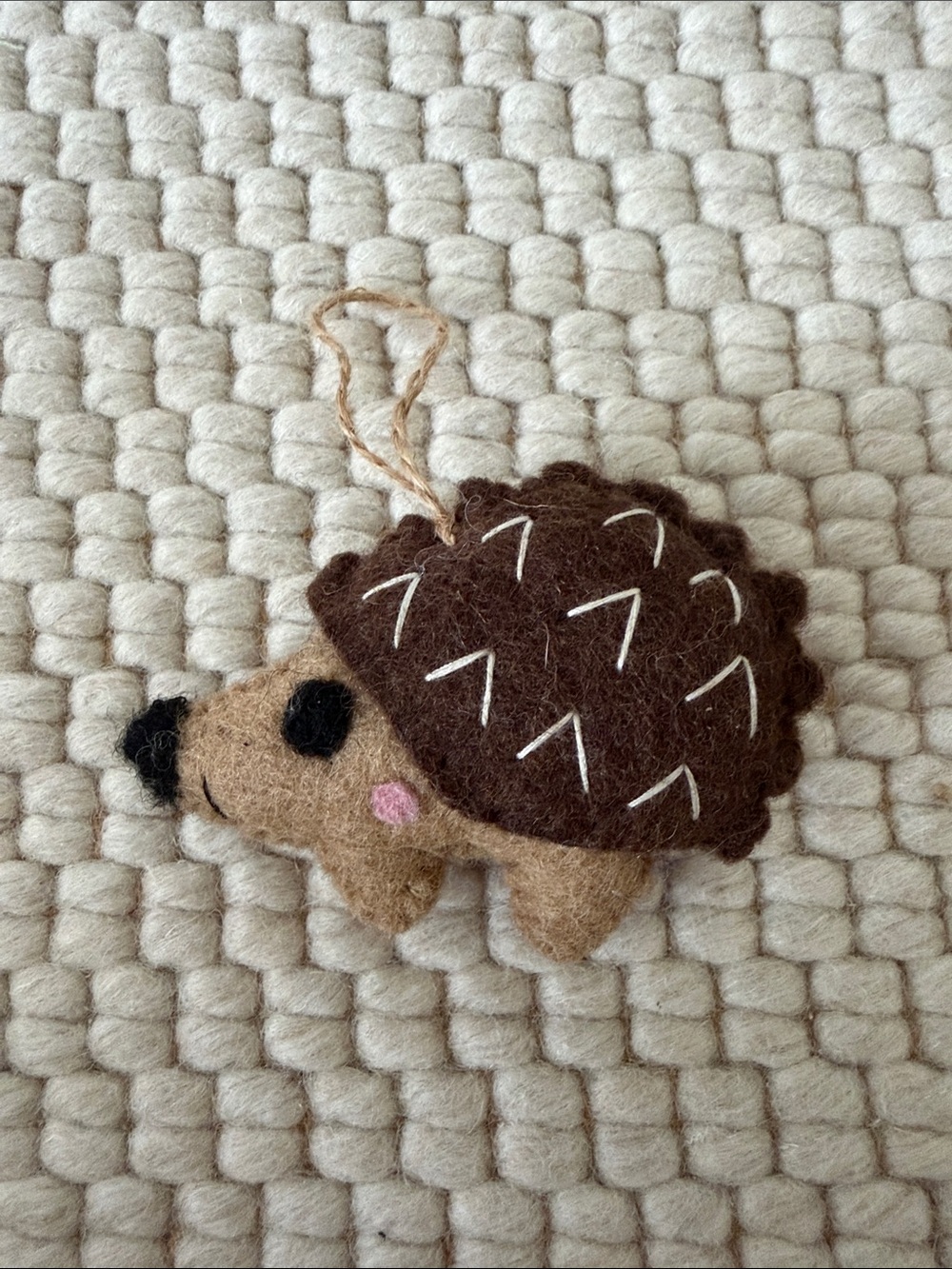 NWOT Handmade Felt Hedgehog Christmas Ornament